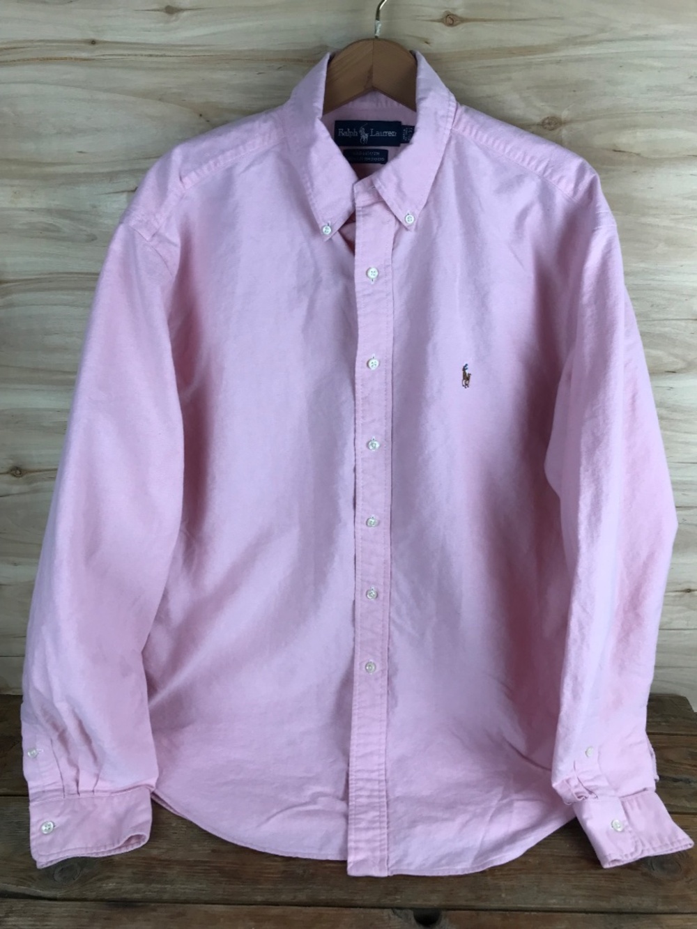 Vtg Ralph Lauren Yarmouth Button Down Oxford Shirt Mens‎ 16.5 35 L Pink